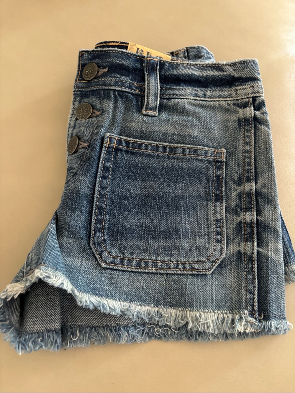 ✨New✨Ralph Lauren Girls' Distressed Denim Shorts with Fringe ✨